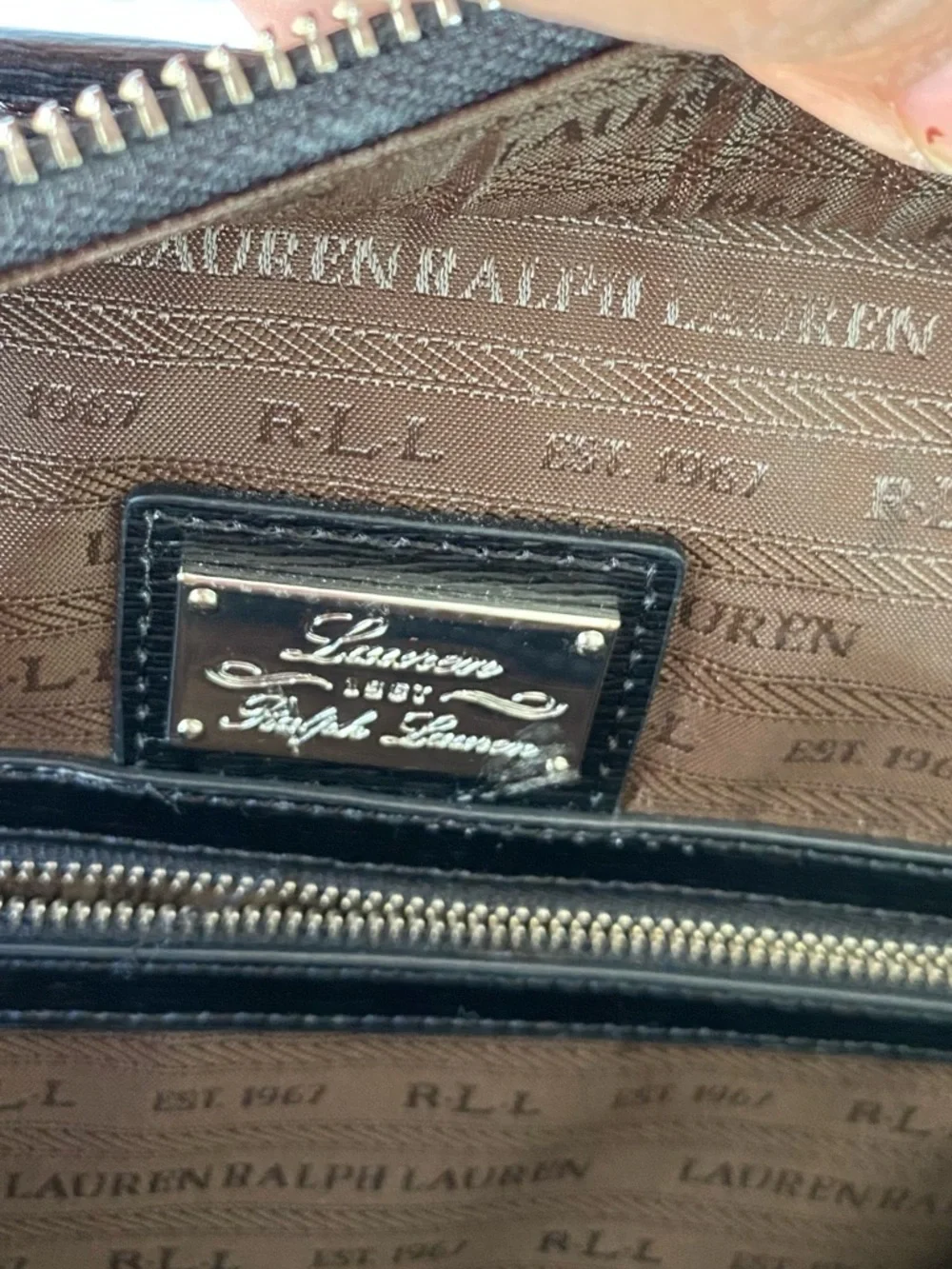 Lauren Ralph Lauren Sloan Street Black Saffiano Leather Shopper Tote Bag - Picture 11 of 15